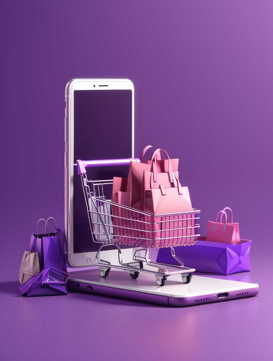 iPhone con spesa e-commerce online