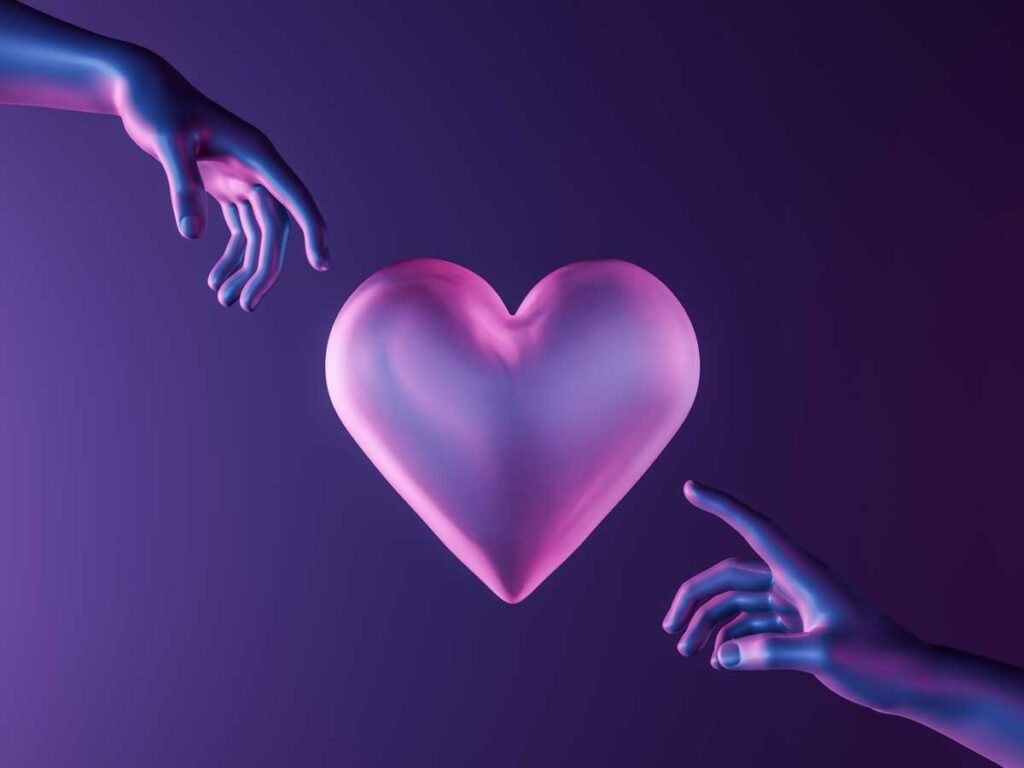 Connessione Digitale - mani che indicano un cuore