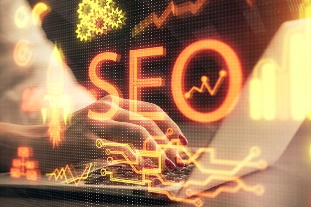 Amore e Connessione Digitale 14 Ottimizzazione SEO - Testo SEO su lavagna trasparente