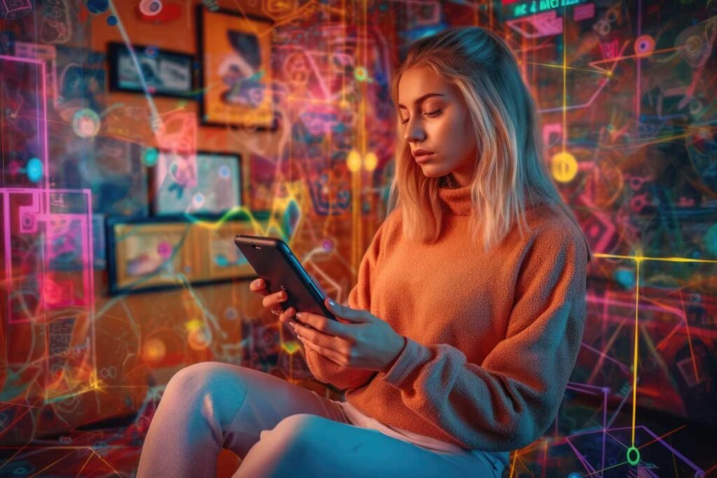 Le strategie di marketing, 5 tendenze da non perdere 9 Social Media Marketing ragazza al cellulare sui social