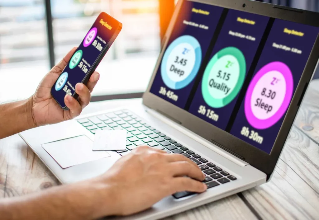 Guida alla creazione di strategie di crescita aziendale per dominare il mercato 7 Applicazioni per la Fidelizzazione computer portatile con schermata di metriche circolari