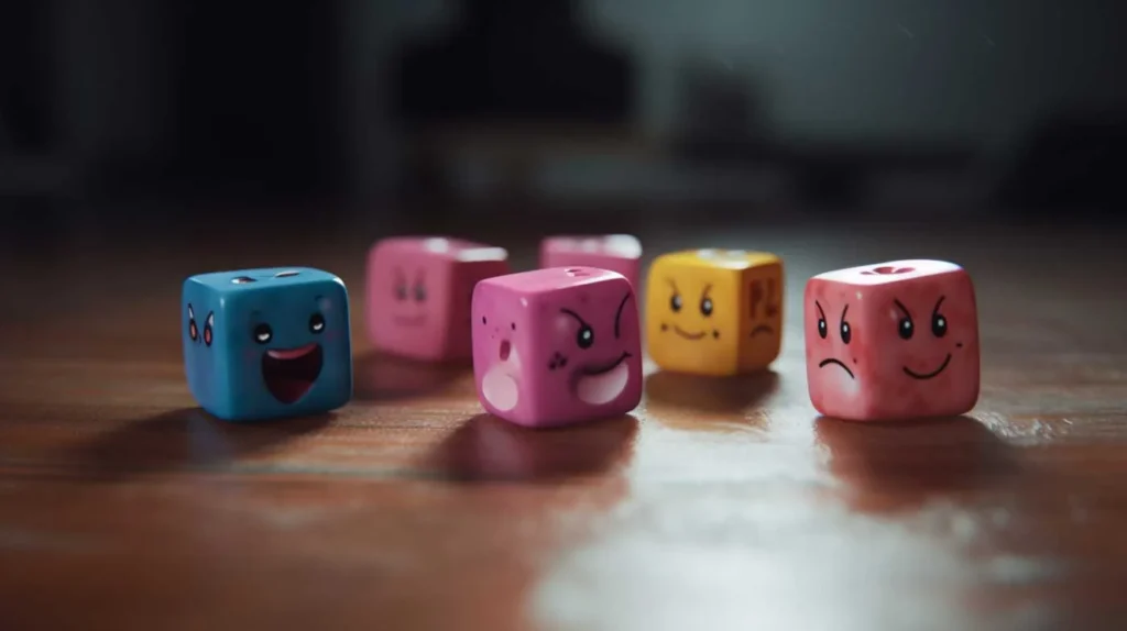 Innovazione e Tecnologia 14 Sentiment Analysis dadi con faccette colorate