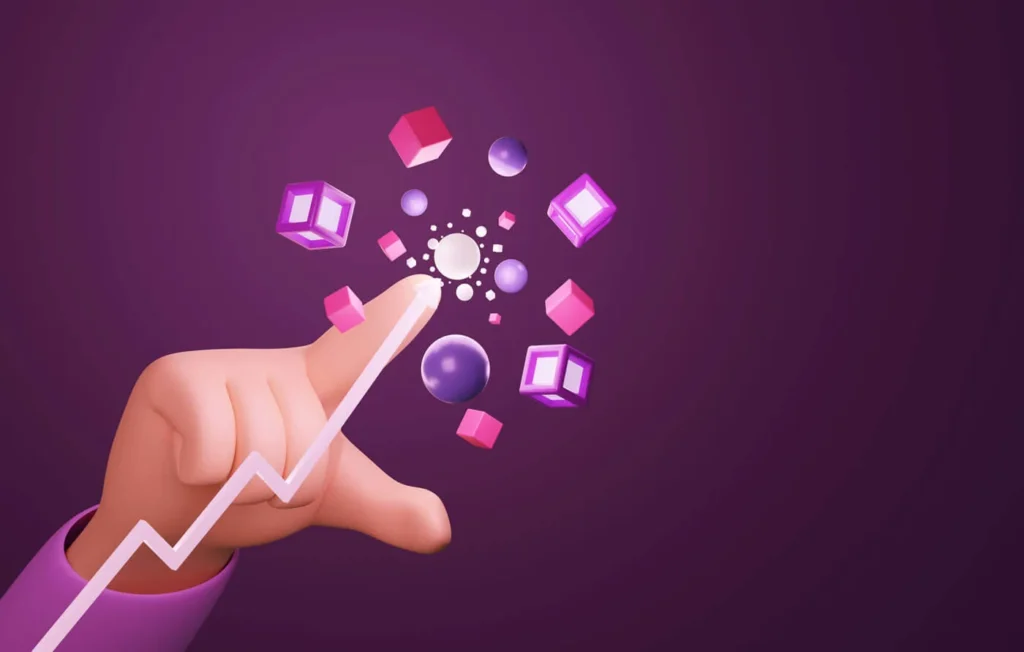 Mobile Marketing immagine concettuale di un dito che punta delle icone