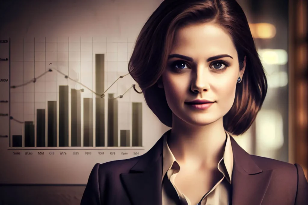 Navigare le Sfide di Mercato 1 Sfide di Mercato giovane donna con le spalle un grafico