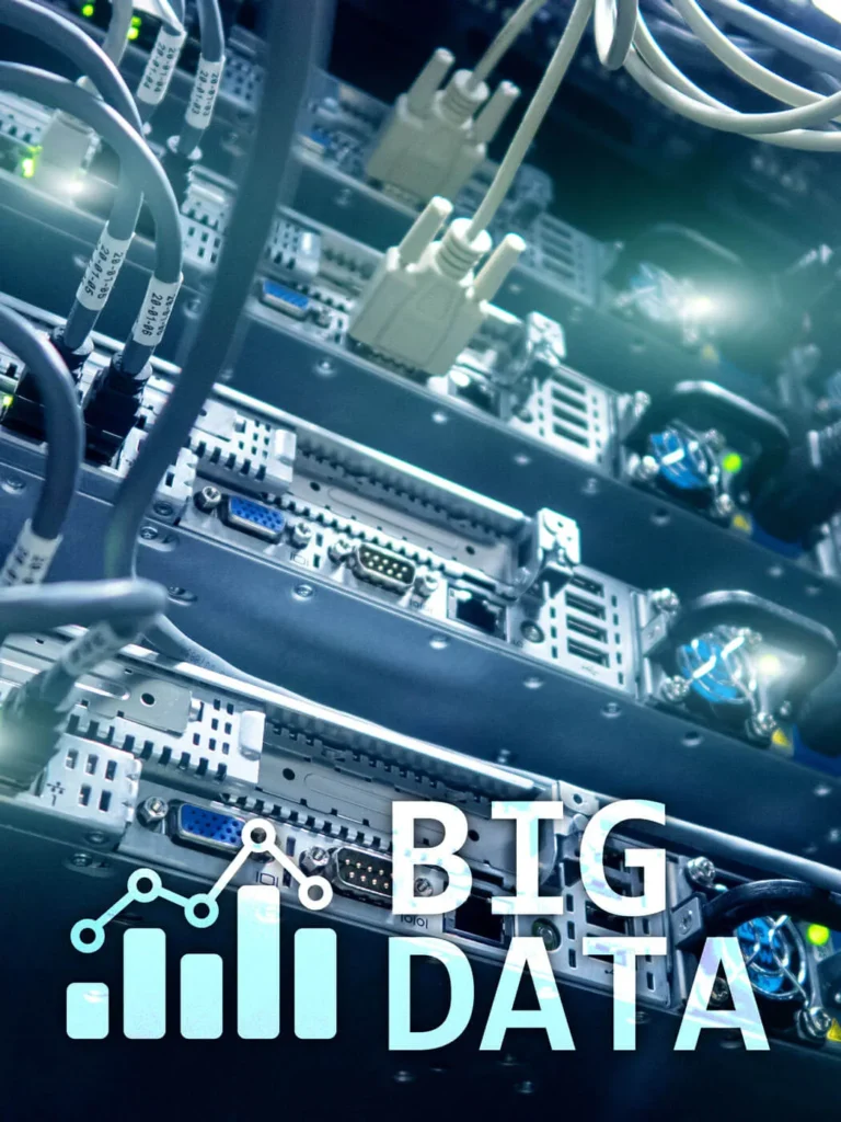 Big Data rack rete informatica vista dal basso