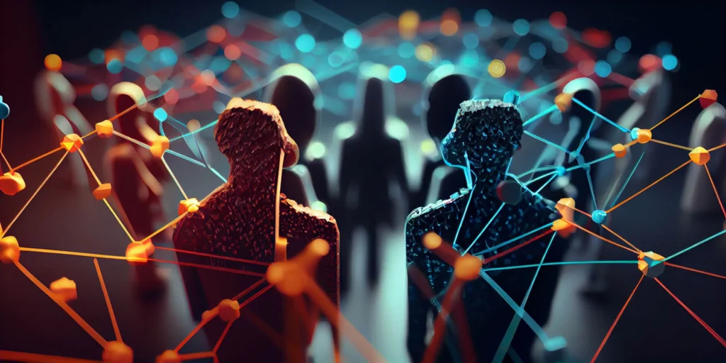 Lead Generation Tattiche e Strategie 8 Lead Generation omini di cartone legati tra loro