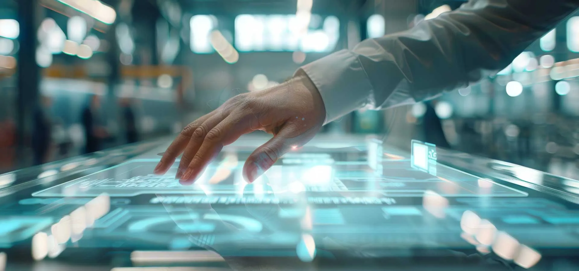 Digitalizzazione per PMI 13 Digitalizzazione per PMI mano che digita su un grande schermo orizzontale digitale