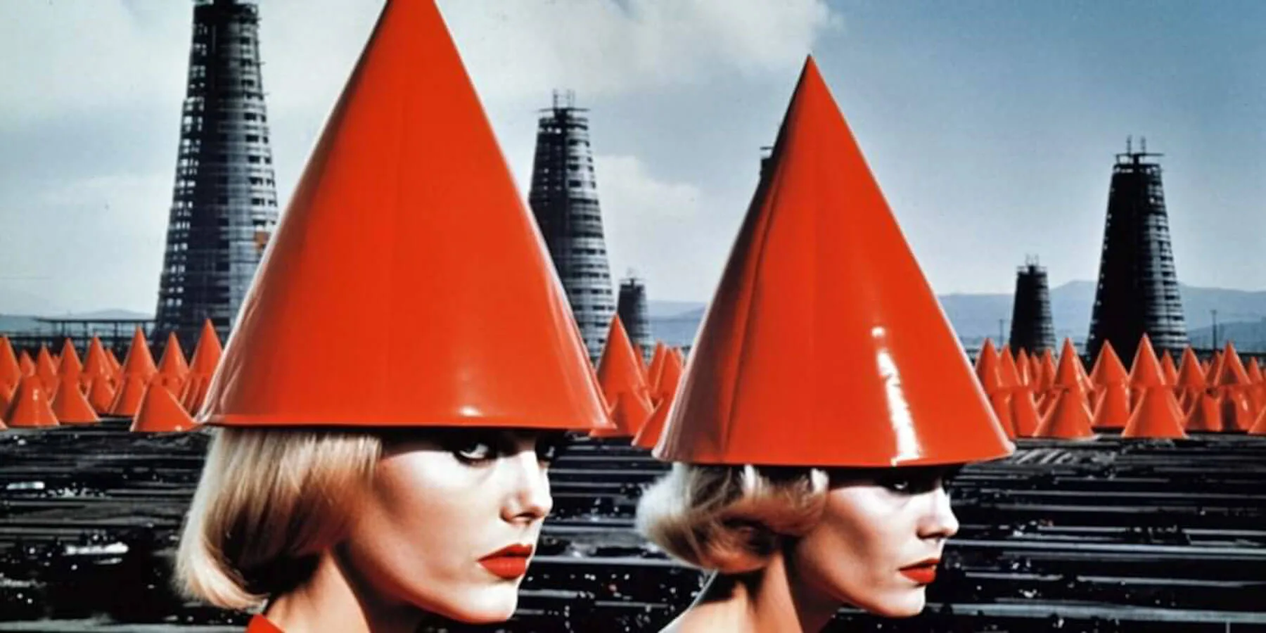 Funnel di Vendita 2 ragazze con un cappello a forma di cono rosso