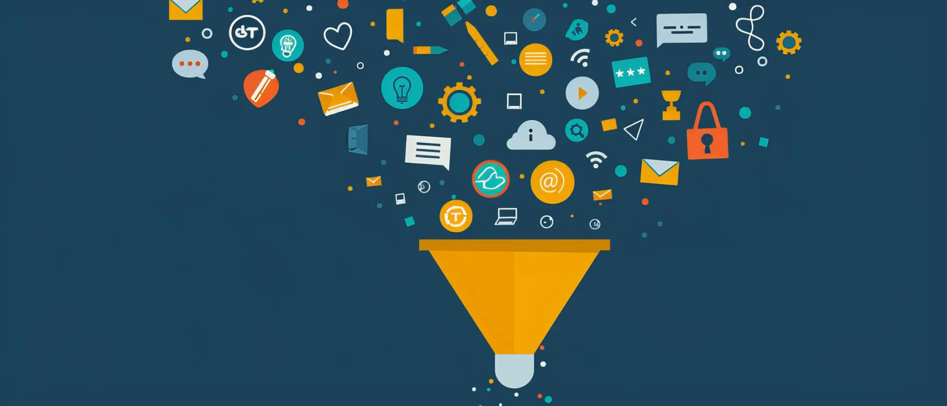 Funnel di Vendita immagine concettuale con imbuto e icone