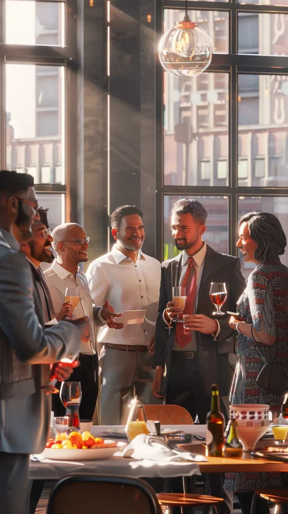 Fare rete durante le Feste 7 Fare rete durante le Feste amici che sorridono e brindano ad una festa