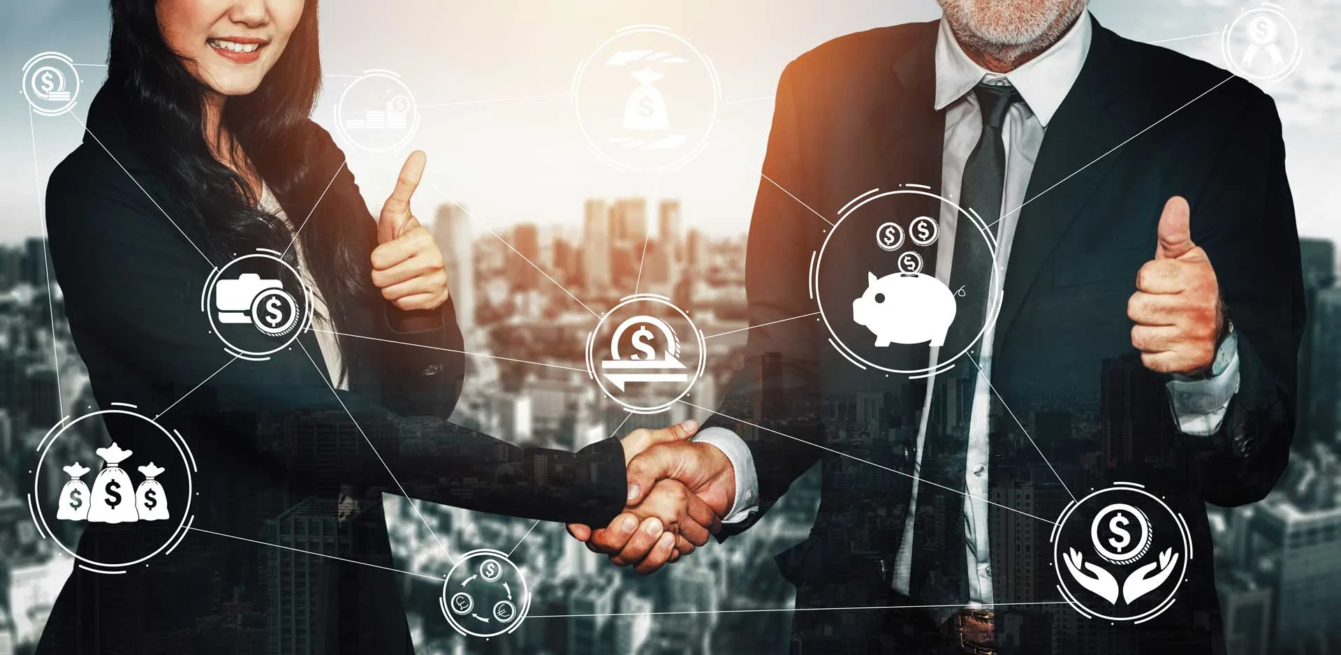 Le Partnership nel Marketing Digitale 8 Partnership nel Marketing donna che stringe la mano a un uomo con il pollice in su