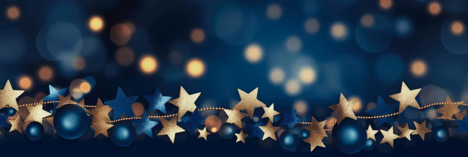 Review dell'Anno 8 Review dell'Anno fila di stelle di Natale colorate