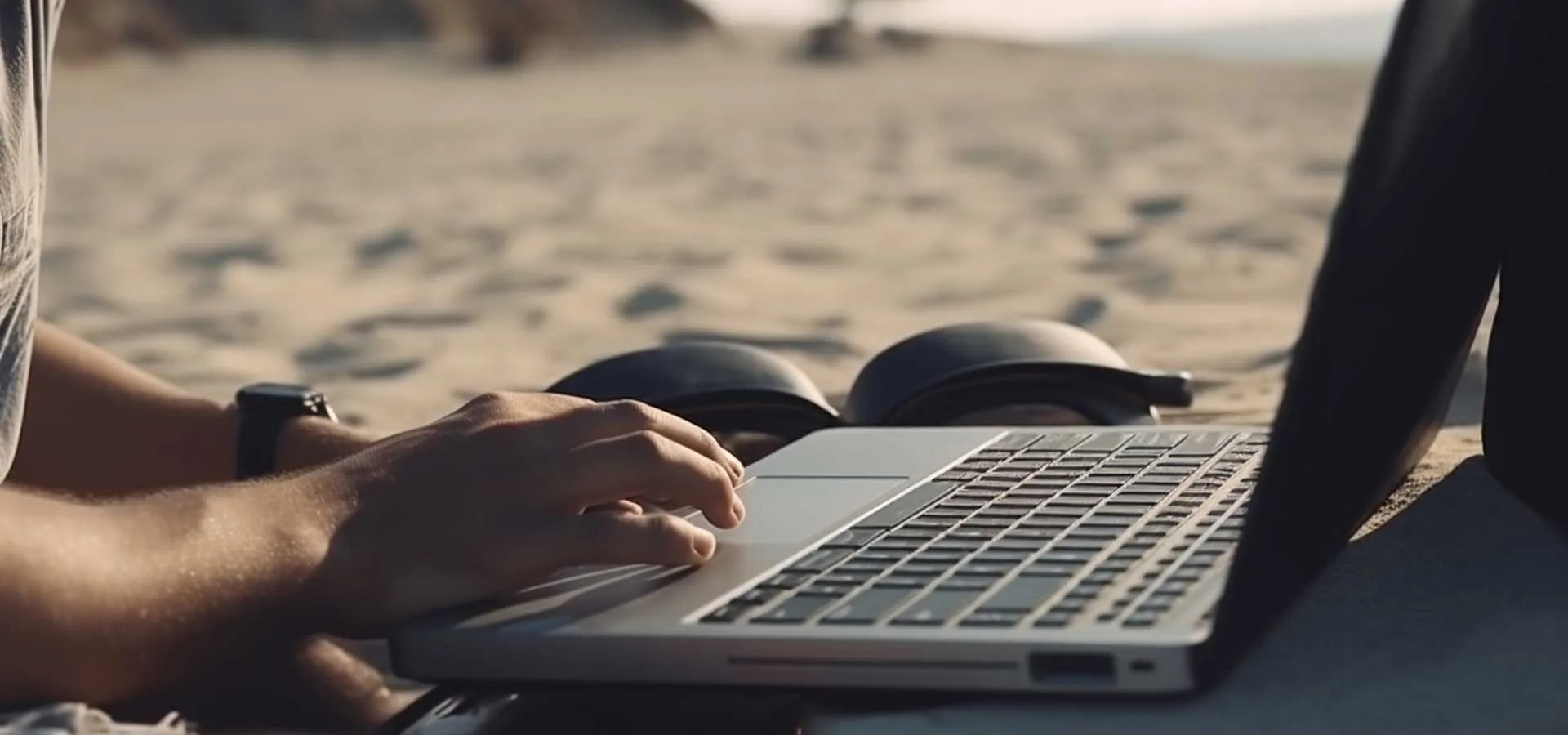 Vacanze con Marketing Efficace 2 Vacanze con Marketing ragazzo con il portatile in spiaggia