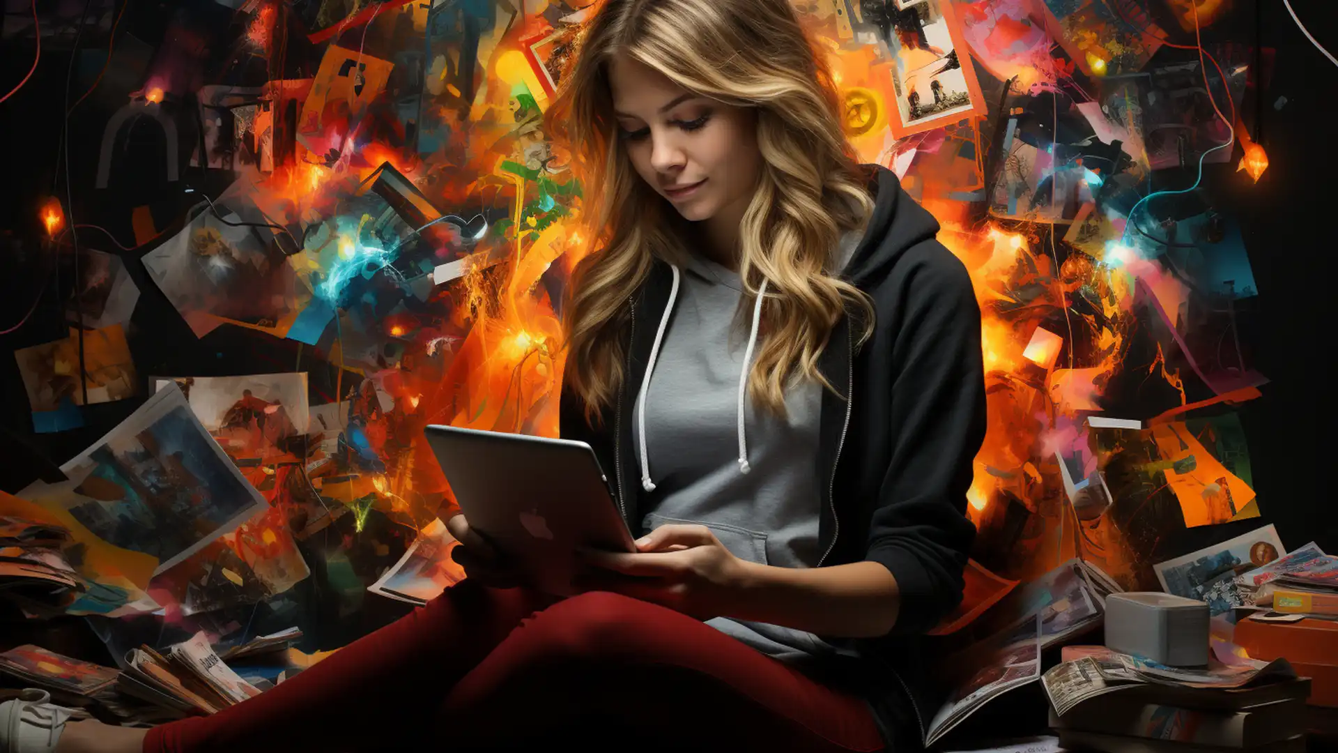 Content Marketing per le PMI - giovane ragazza con il suo tablet seduta sul suo letto