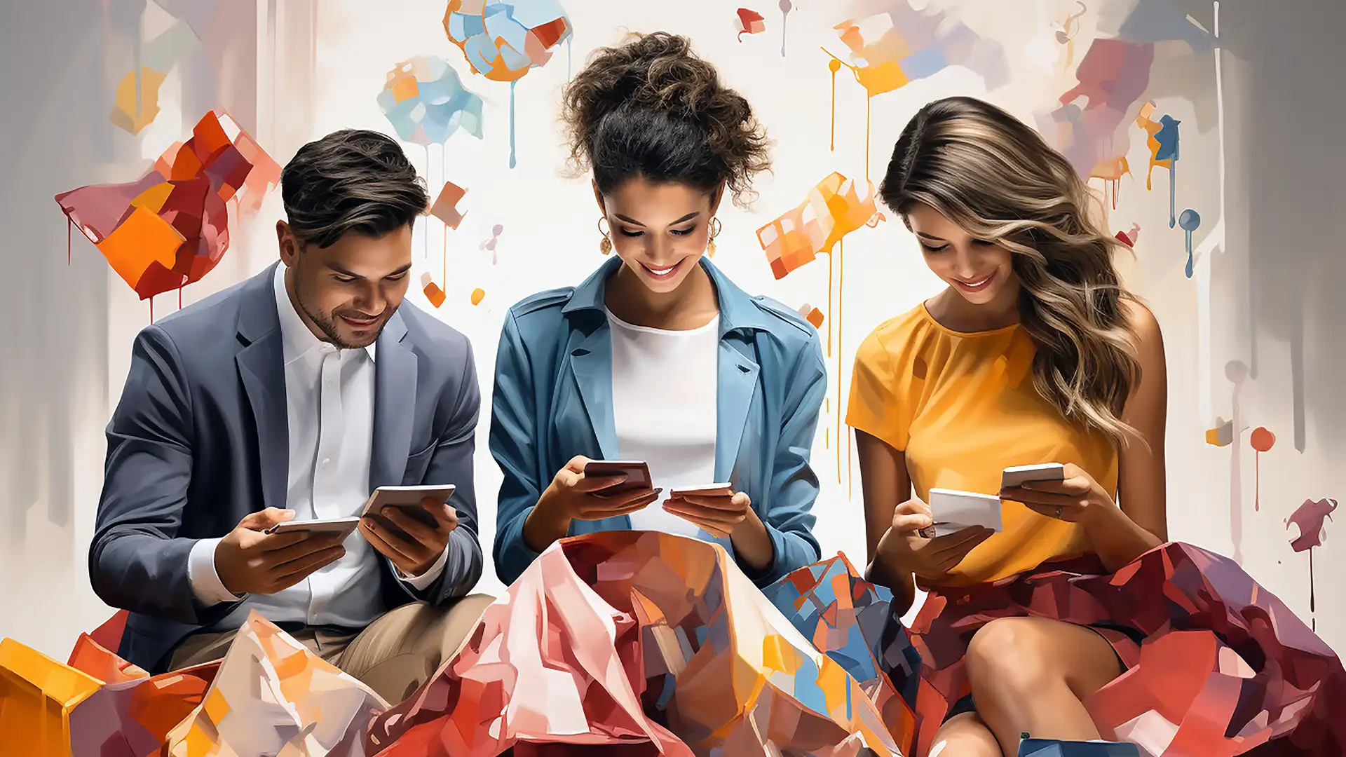 Costruire una Community Online 1 Costruire una Community Online tre ragazzi che guardano il loro cellulare
