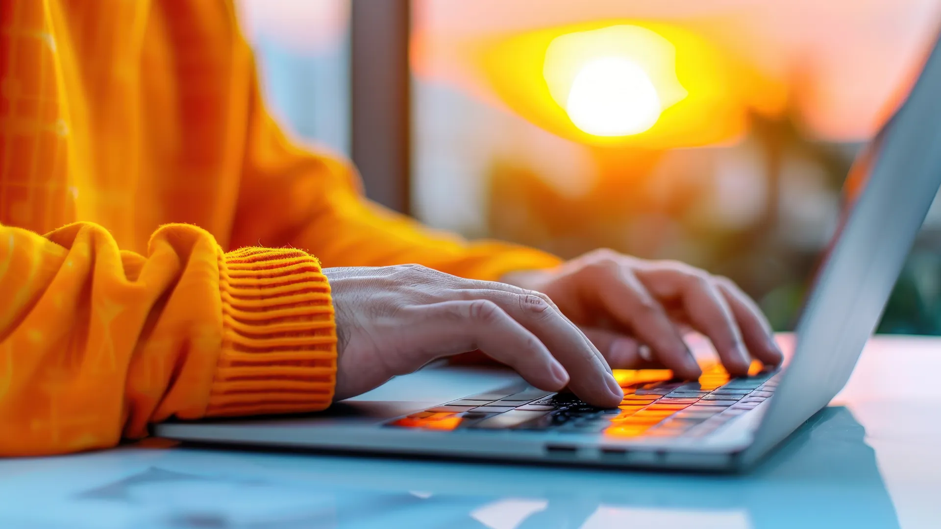 Creare un Blog 2 Creare un Blog di Successo per la Tua PMI - mani di una persona che sta lavorando sul computer