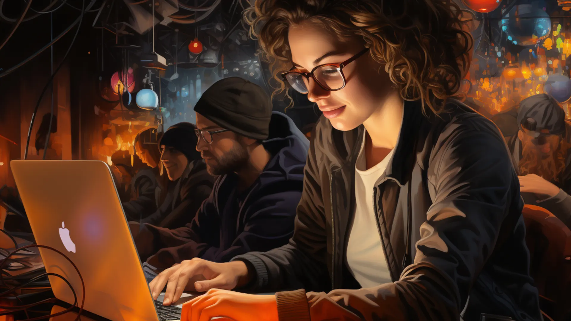 Creare un Blog 8 Creare un Blog di Successo per la Tua PMI - ragazza che lavora al computer in penombra