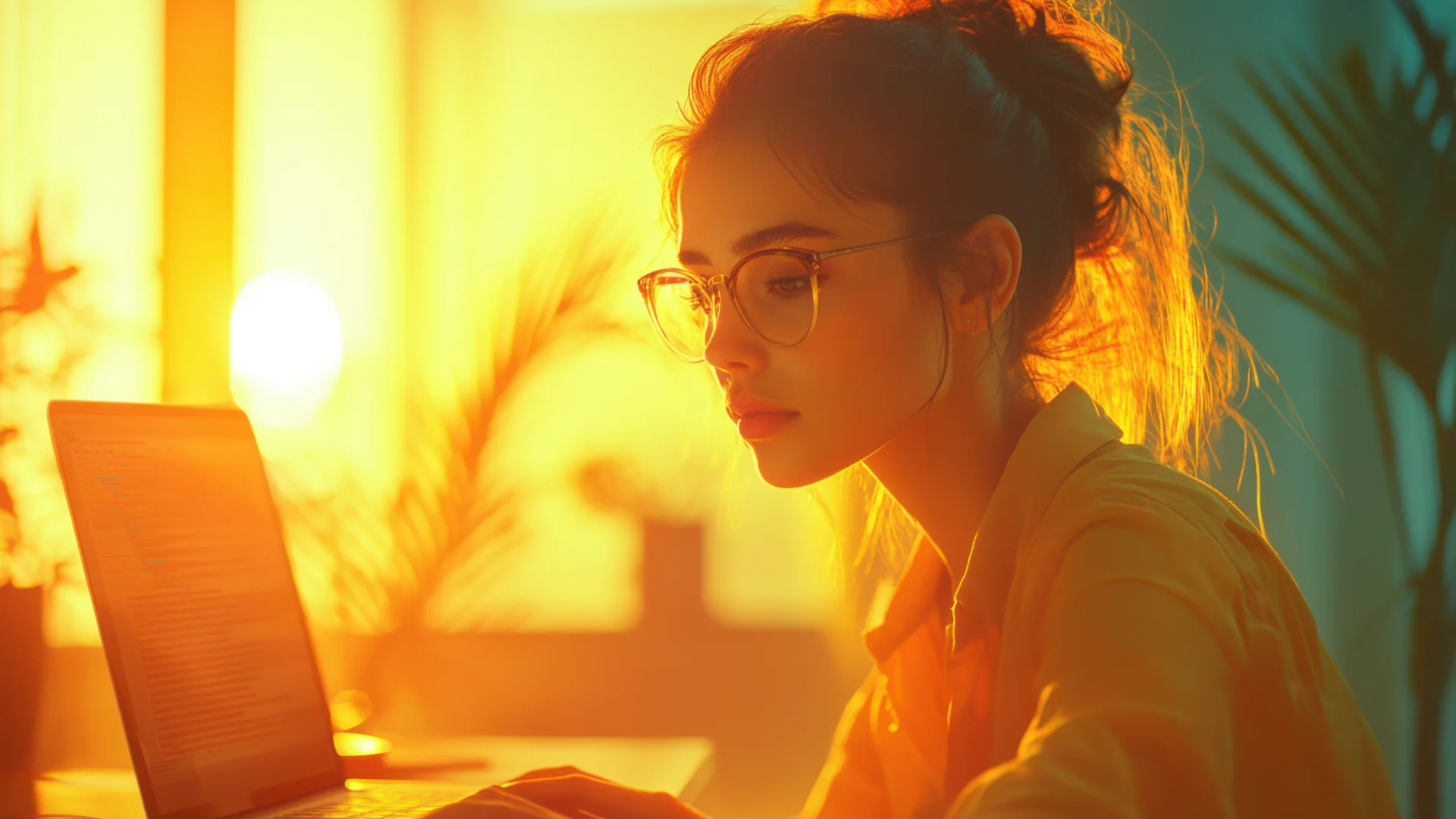 Creare un Blog 7 Creare un Blog di Successo per la Tua PMI - ragazza con gli occhiali che lavora al computer