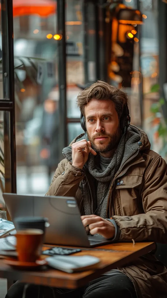 Creare un Blog 4 Creare un Blog di Successo per la Tua PMI - ragazzo con le cuffie che lavora al computer