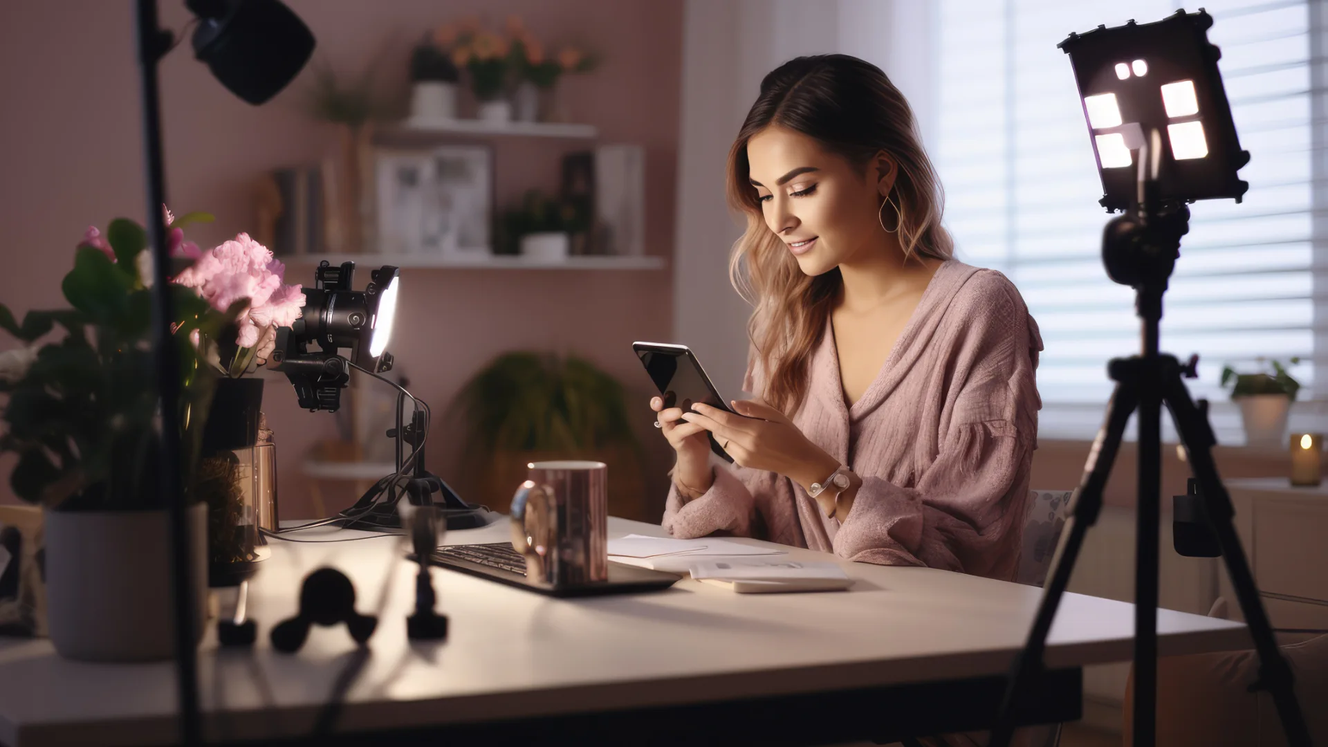Guida alla Creazione di Contenuti per il video marketing per PMI - ragazza che guarda il suo cellulare durante le riprese di un video