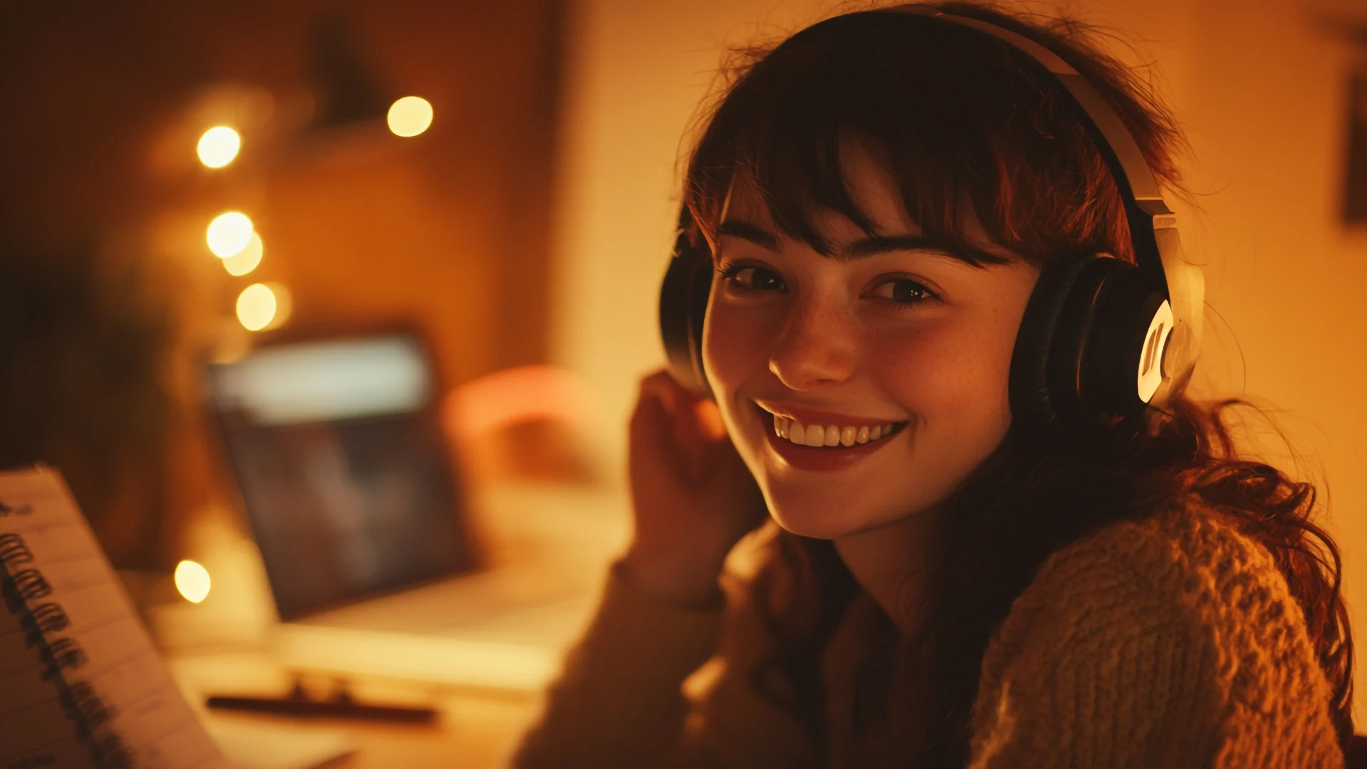 Video Marketing 5 Guida alla Creazione di Contenuti per il video marketing per PMI - ragazza con le cuffie sorridente