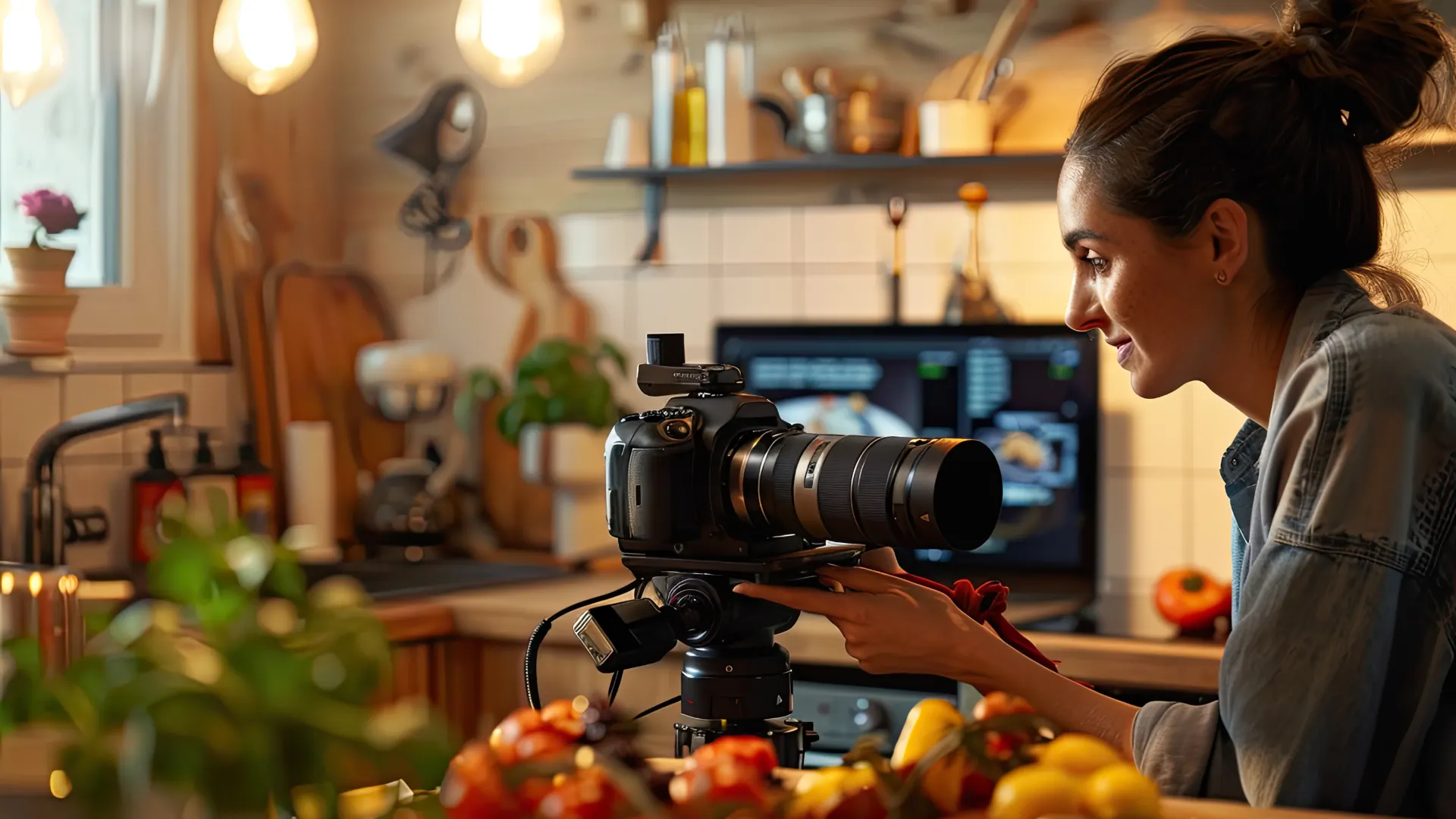 Video Marketing 2 Guida alla Creazione di Contenuti per il video marketing per PMI - ragazza in cucina che sta creando un video