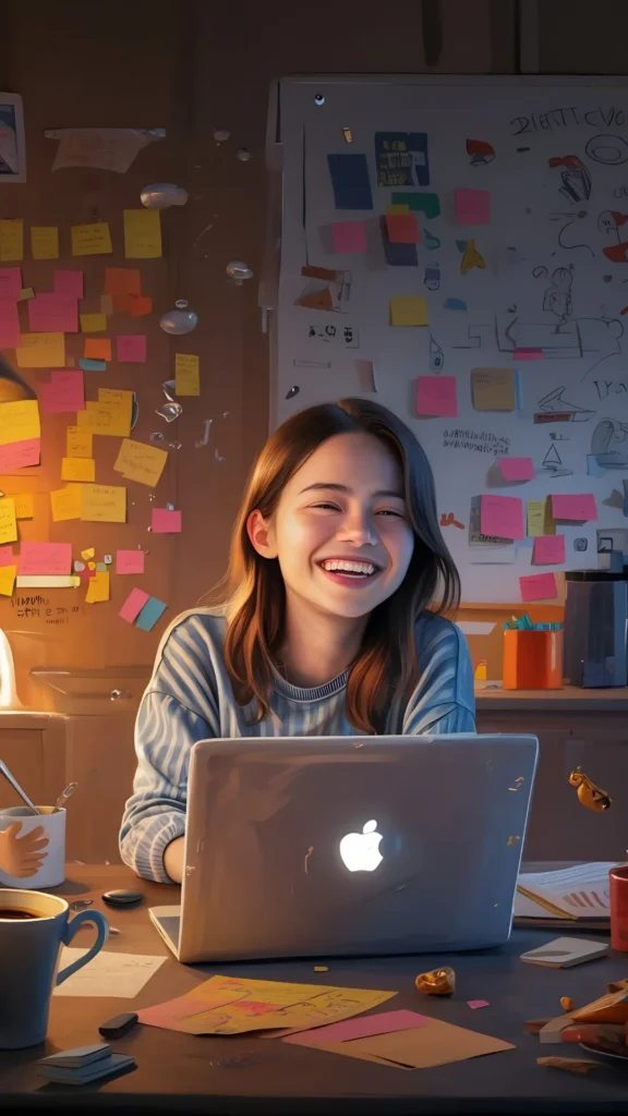 Misurare l'efficacia del content marketing 1 Misurare l'Efficacia del Content Marketing - ragazzina felice davanti al suo computer