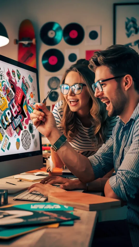 SEO Tecnica - ragazzi sorridenti davanti al computer