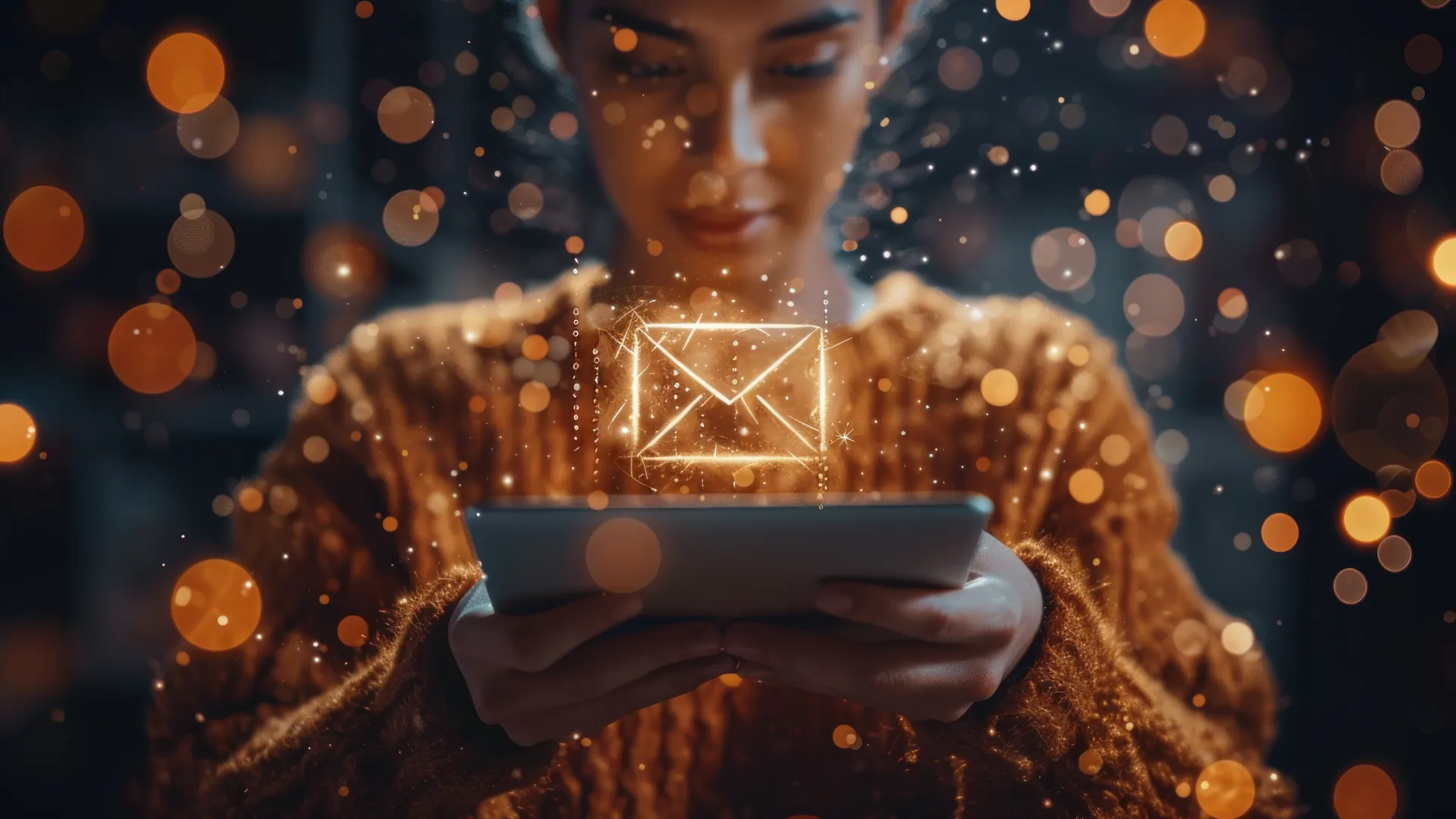 E-mail Marketing Automation - Ragazza che digita sul suo Tablet