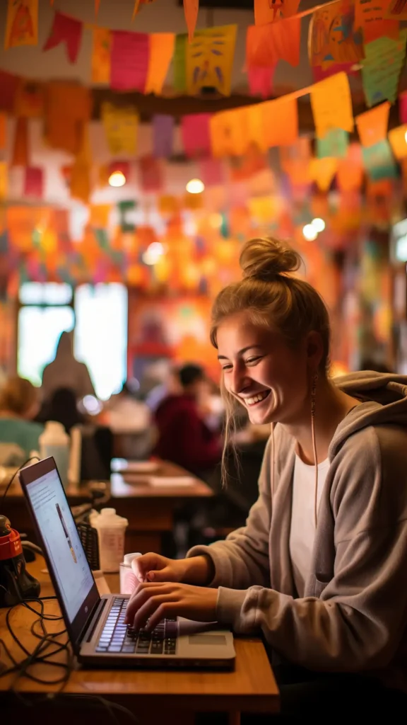 Ottimizzazione delle Campagne Digitali - giovane donna che sta scrivendo sul suo portatile