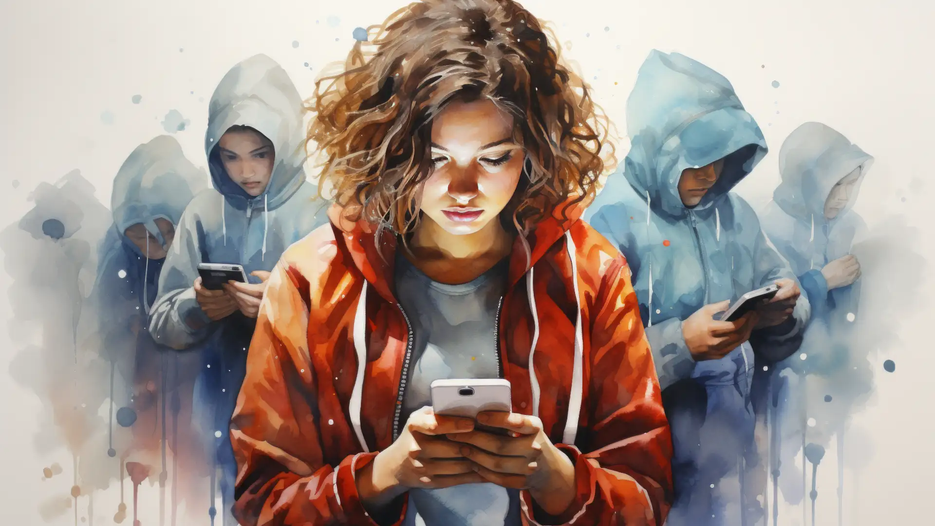 Ottimizzazione delle Campagne Digitali - immagine artistica di un gruppo di ragazzi che guarda il cellulare