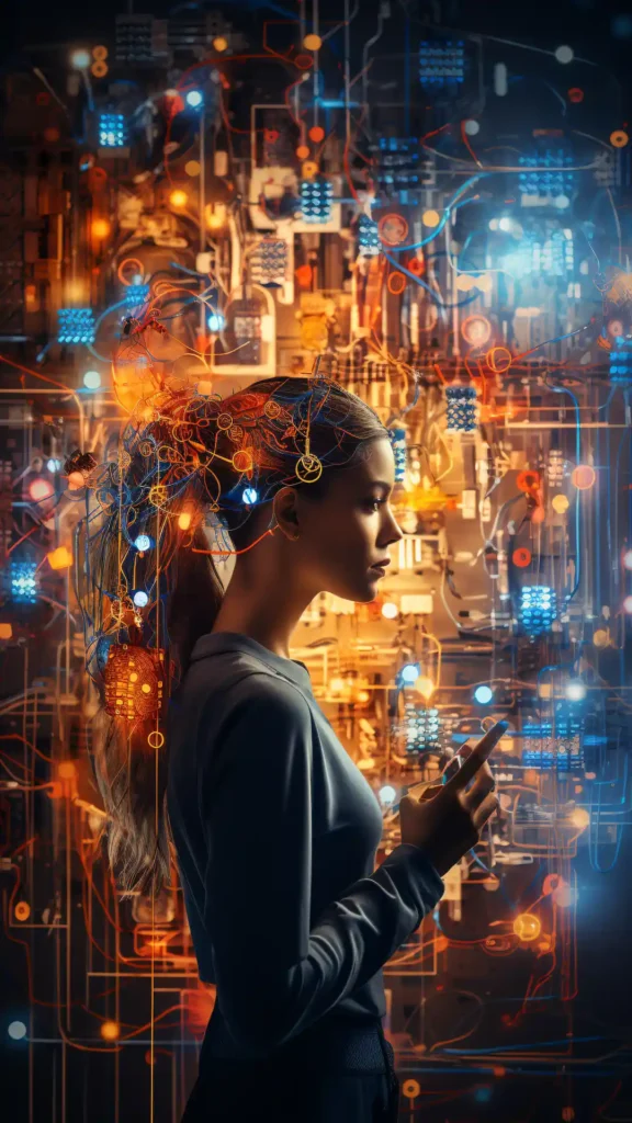 Sistema di Marketing Automation donna di lato che tiene il telefono in mano