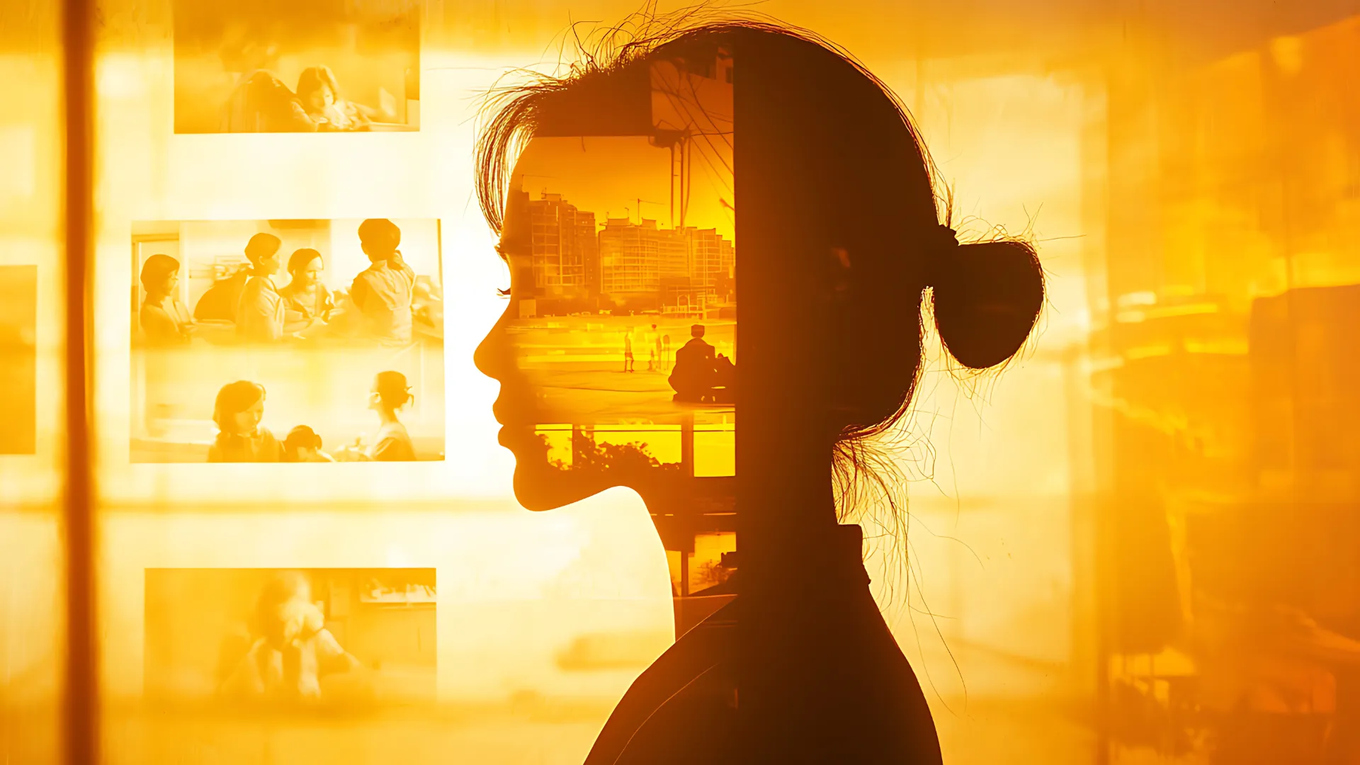 Tecnologia Beacon - Ragazza vista di profilo immagine concettuale